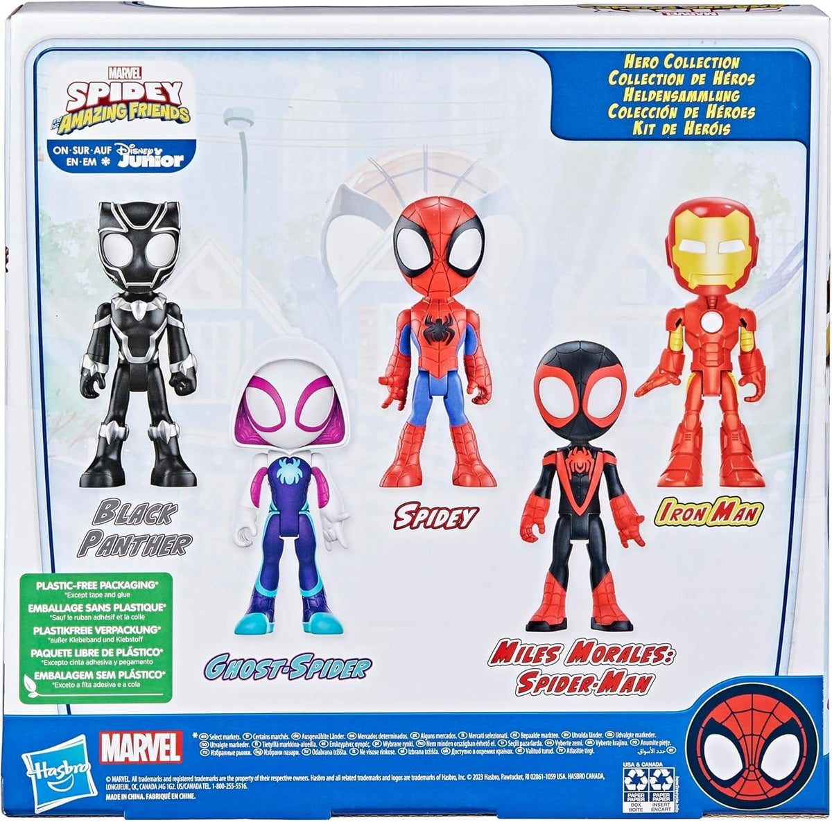 Spidey and His Amazing Friends Hero Collection 5-Pack Action Figures  10cm Marvel Superhero Toy Set for Kids
