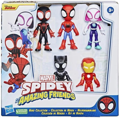 Spidey and His Amazing Friends Hero Collection 5-Pack Action Figures  10cm Marvel Superhero Toy Set for Kids
