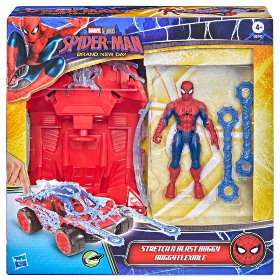 Marvel Spider-Man Stretch & Blast Buggy Flexible 4.5 Inch Action Figure Toys for Kids