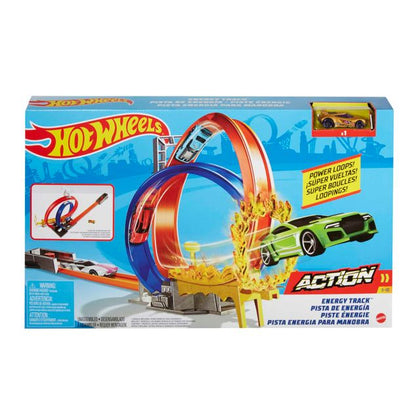 Hot Wheels Power Loops Action Energy Track Set with Launcher Playsets