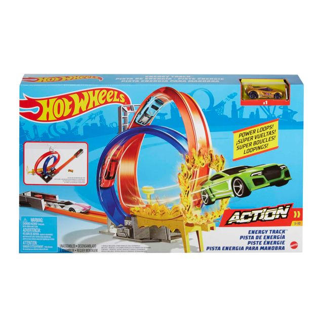 Hot Wheels Power Loops Action Energy Track Set with Launcher Playsets