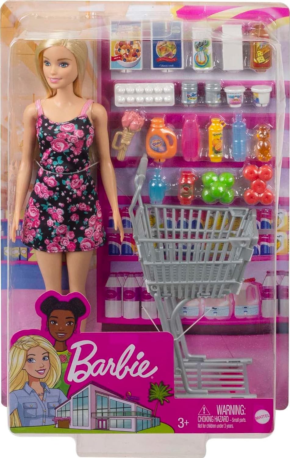 Barbie Doll & Supermarket Playset with Shopping Accessories