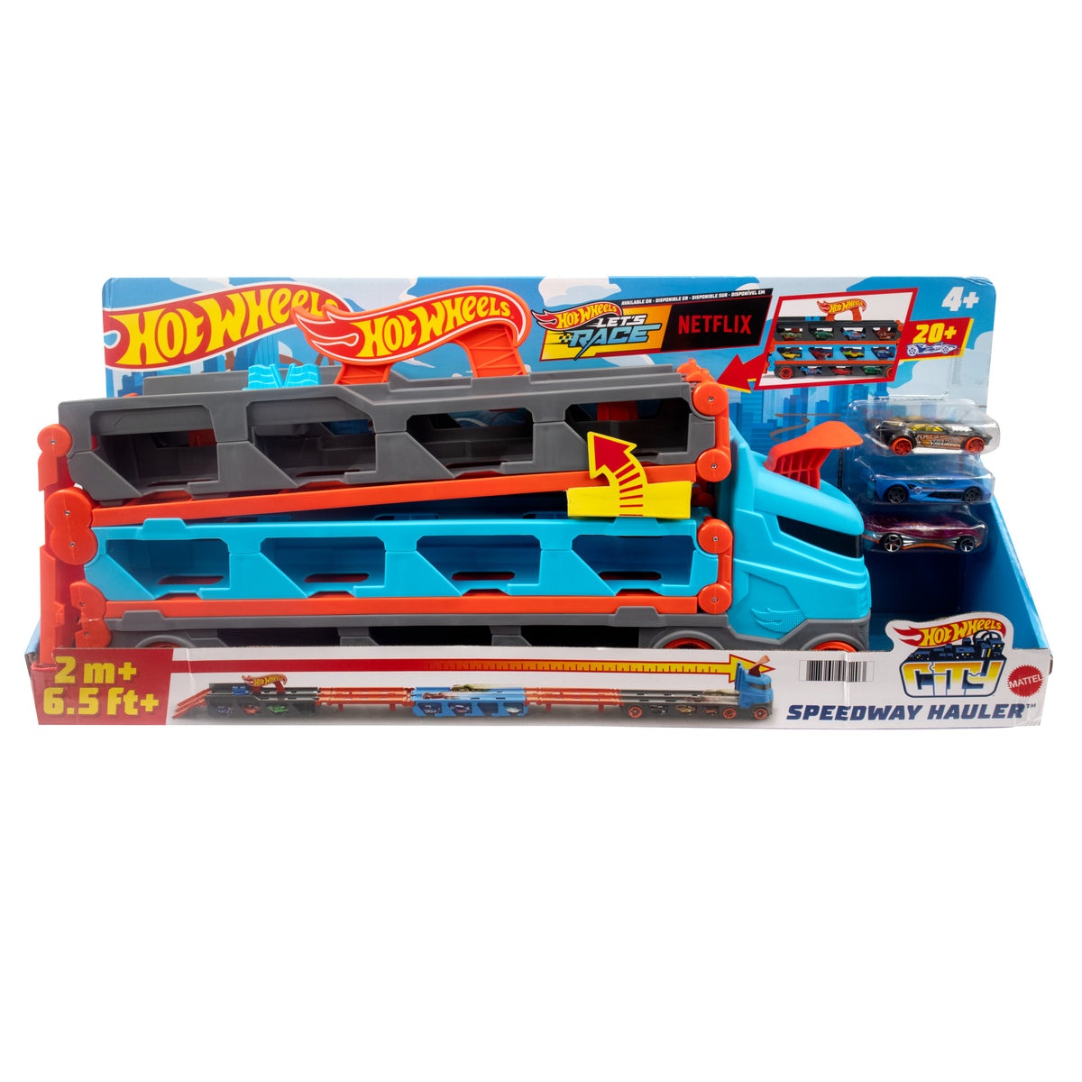 Hot Wheels City Speedway Hauler Car Carrier & Track Playset