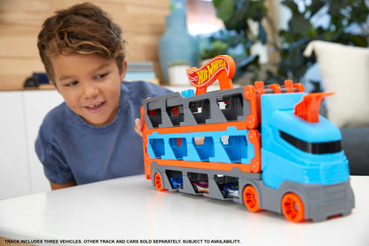 Hot Wheels City Speedway Hauler Car Carrier & Track Playset
