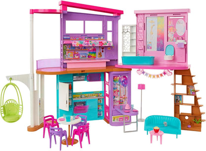 Barbie Vacation House 2-Story Dollhouse Playset with Furniture & Accessories