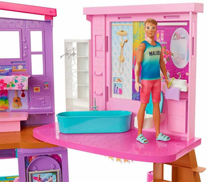 Barbie Vacation House 2-Story Dollhouse Playset with Furniture & Accessories