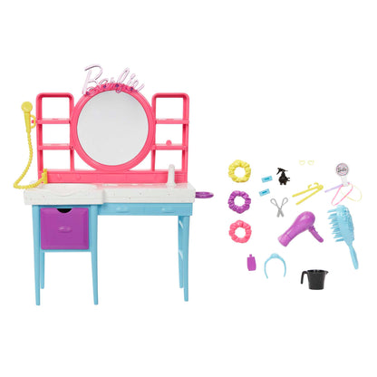 Barbie Hair Salon Playset with Doll Beauty Toy for Kids