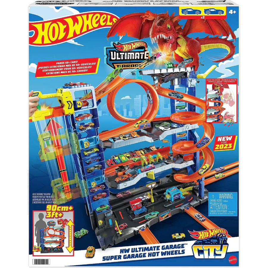 Hot Wheels Ultimate Garage Multi-Level Track Playset with 2 Cars