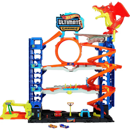 Hot Wheels Ultimate Garage Multi-Level Track Playset with 2 Cars