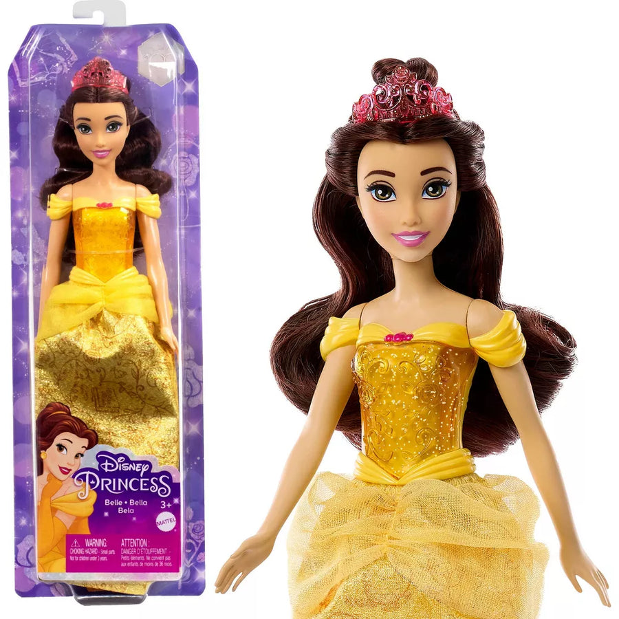 Disney Princess Belle Fashion Doll with Sparkling Dress, Tiara & Shoes