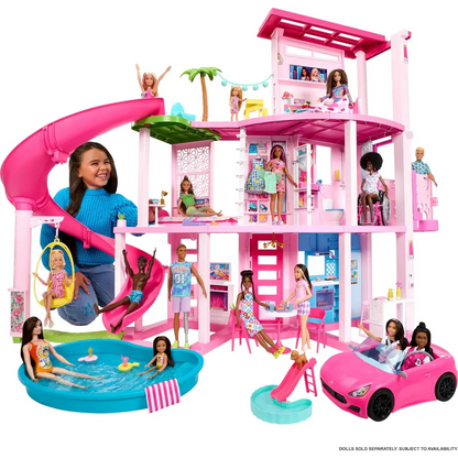Barbie Dreamhouse Pool Party Doll House 3-Story Slide Toys for Kids