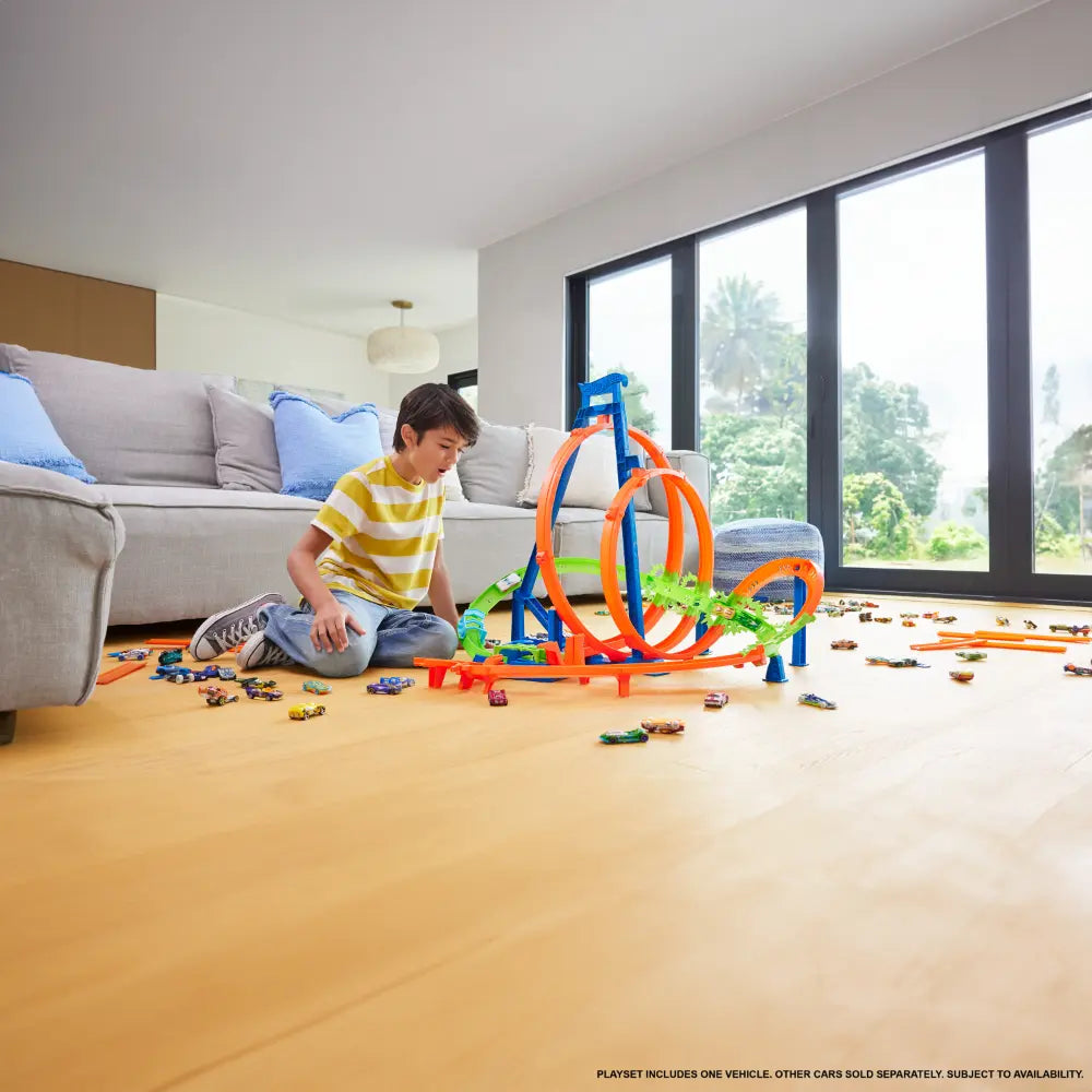 Hot Wheels Action Epic Crash Dash Track Set with Motorized Booster