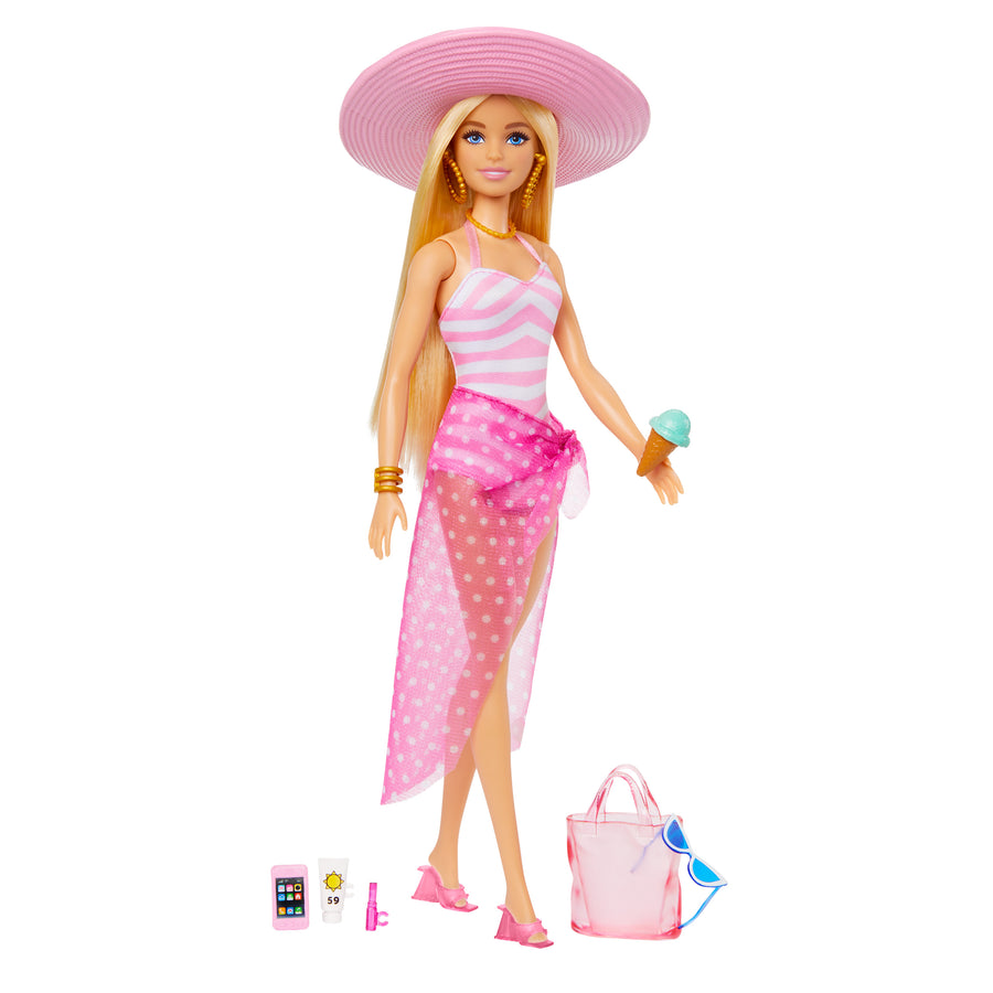 Barbie Swimsuit Fashion Doll with Beach-Themed Accessories