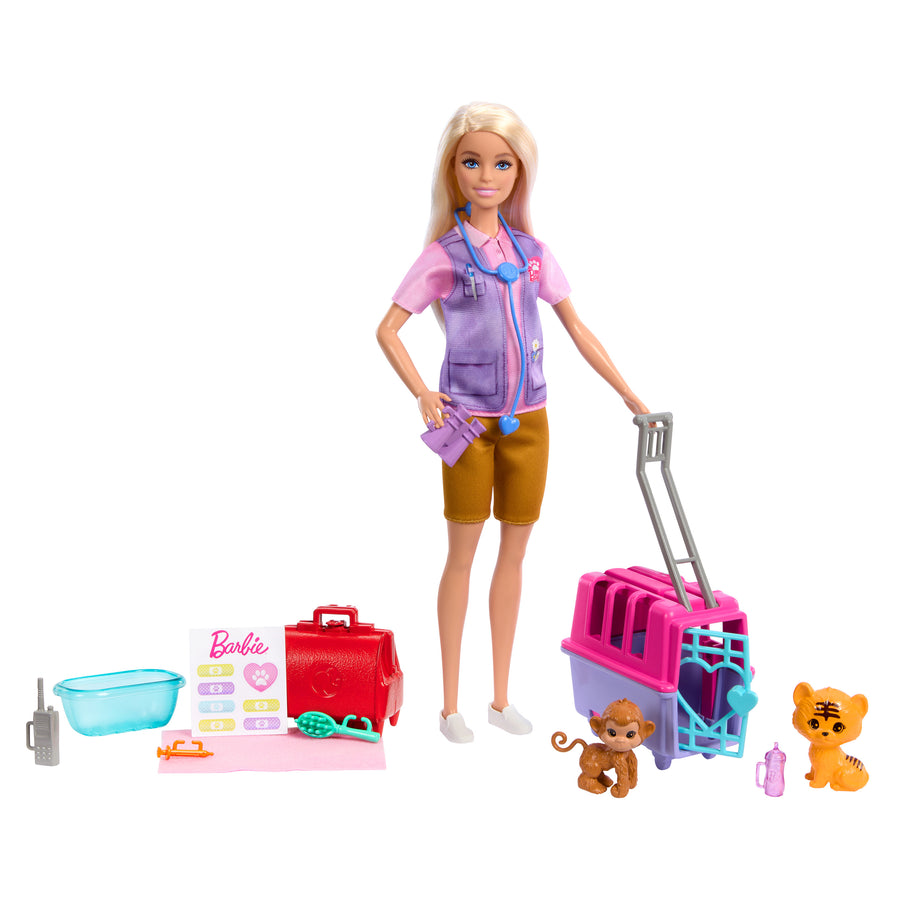 Barbie Animal Rescue & Release Doll Playset with Animals & Accessories