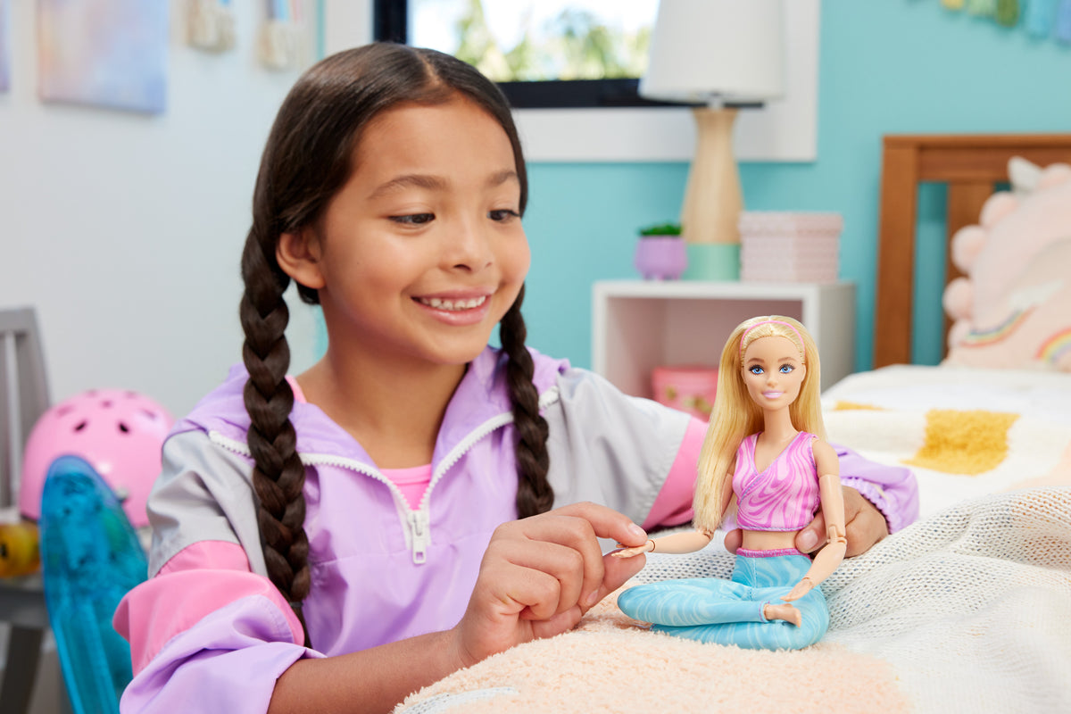 Barbie Made to Move Blonde Fashion Doll, Sports Top & Yoga Pants with 22 Bendable Joints