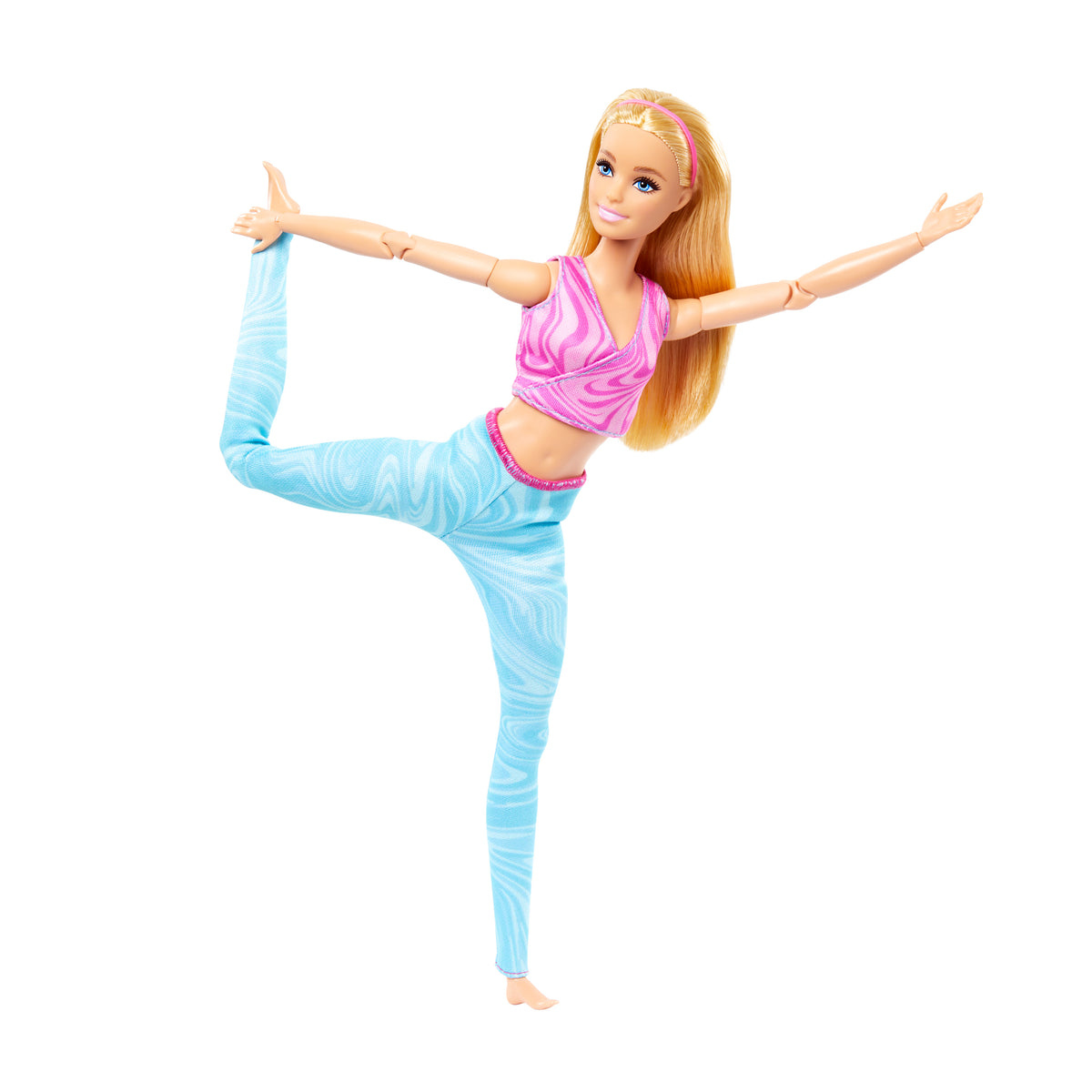 Barbie Made to Move Blonde Fashion Doll, Sports Top & Yoga Pants with 22 Bendable Joints