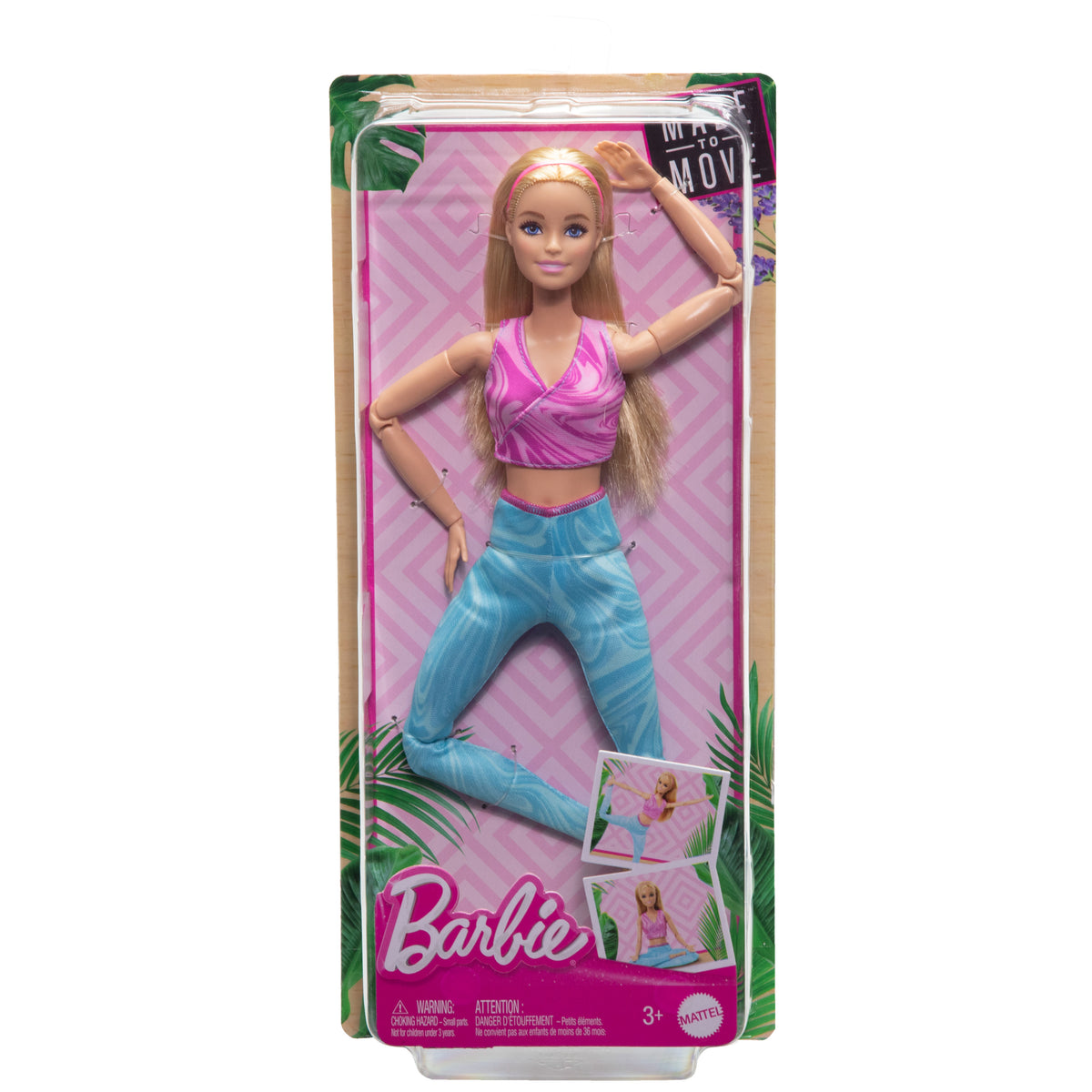 Barbie Made to Move Blonde Fashion Doll, Sports Top & Yoga Pants with 22 Bendable Joints