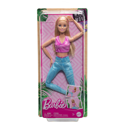 Barbie Made to Move Blonde Fashion Doll, Sports Top & Yoga Pants with 22 Bendable Joints