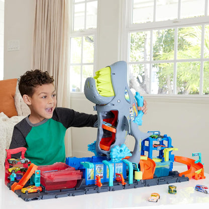 Hot Wheels City Ultra Shark Car Wash Playset for Kids