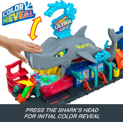 Hot Wheels City Ultra Shark Car Wash Playset for Kids