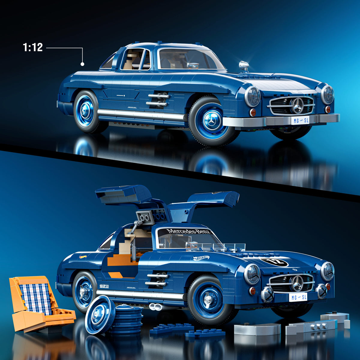 Hot Wheels Brick Shop Premium Mercedes-Benz 300 SL - 1:12 Scale