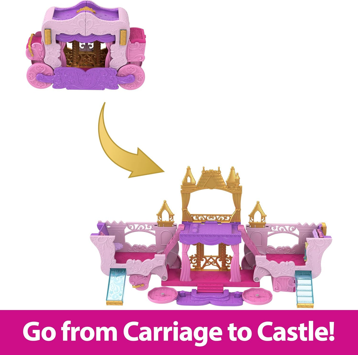 Disney Princess Castle Carriage Aurora Doll & Accessories Playset for Kids