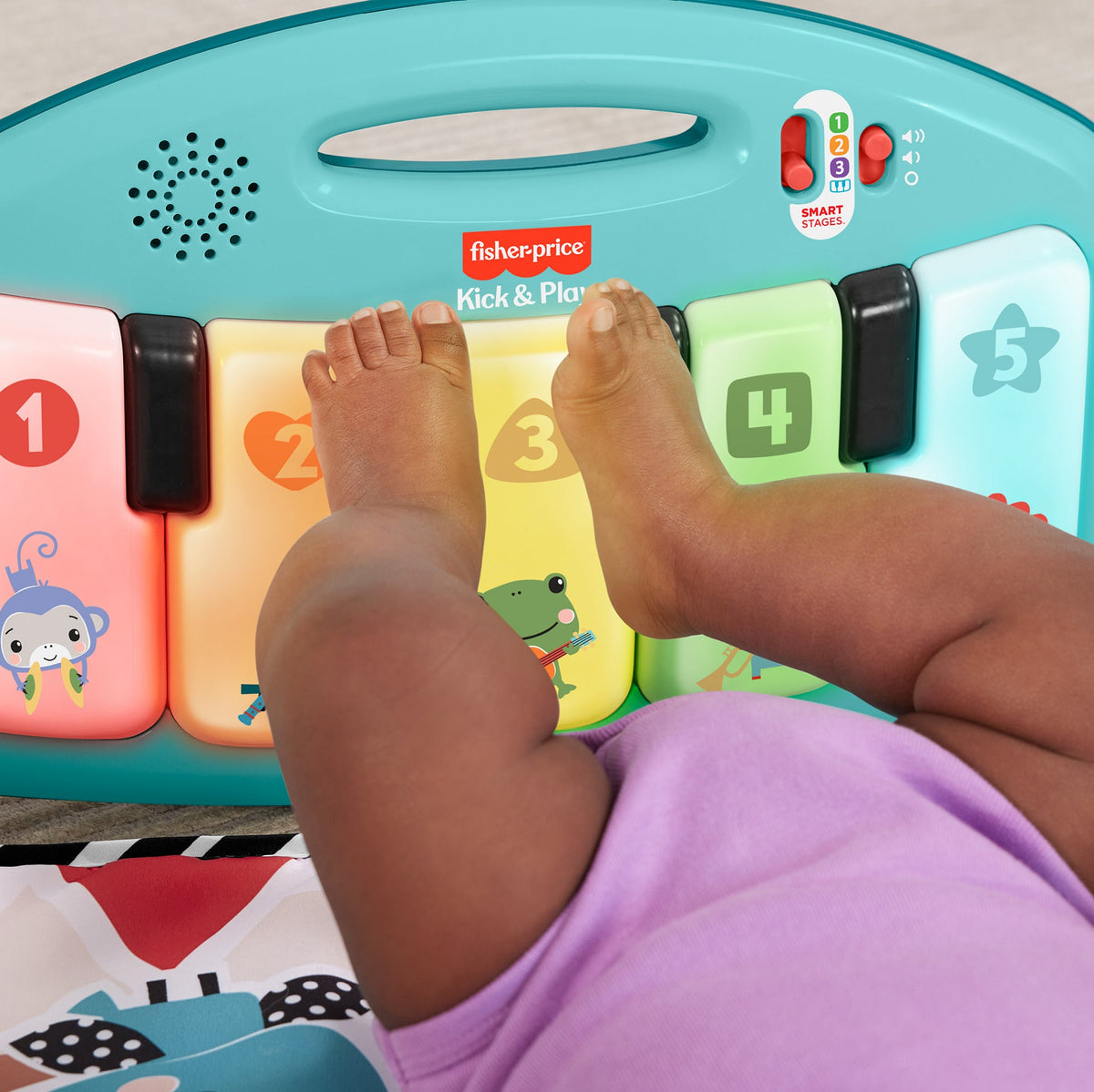 Fisher-Price Blue Kick & Play Piano Gym - Baby Musical Activity Mat