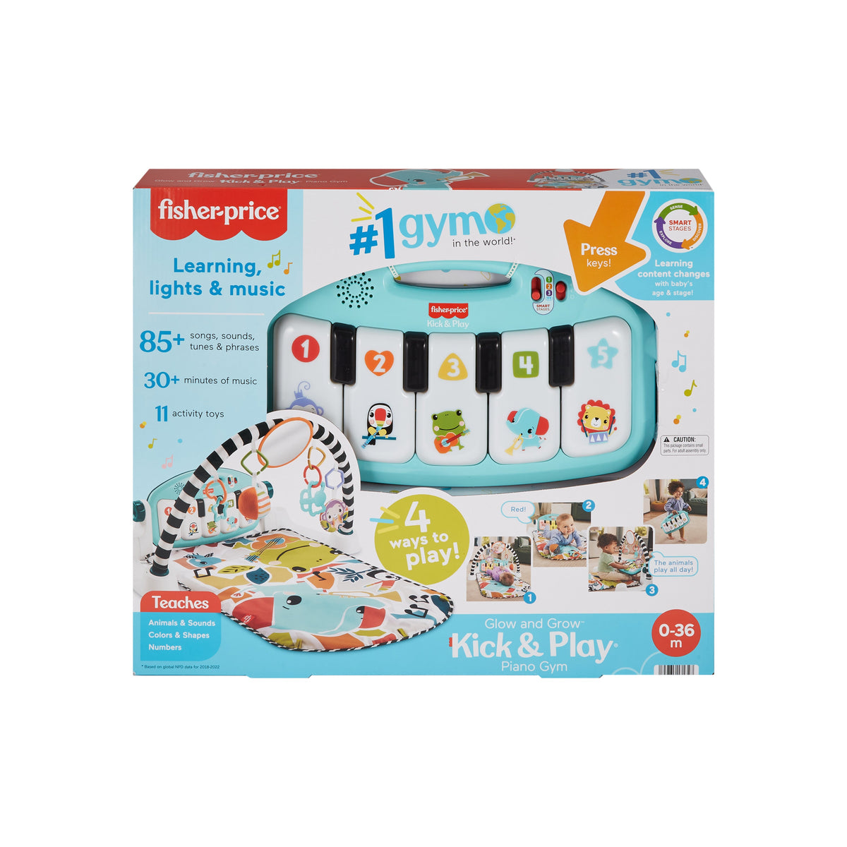 Fisher-Price Blue Kick & Play Piano Gym - Baby Musical Activity Mat