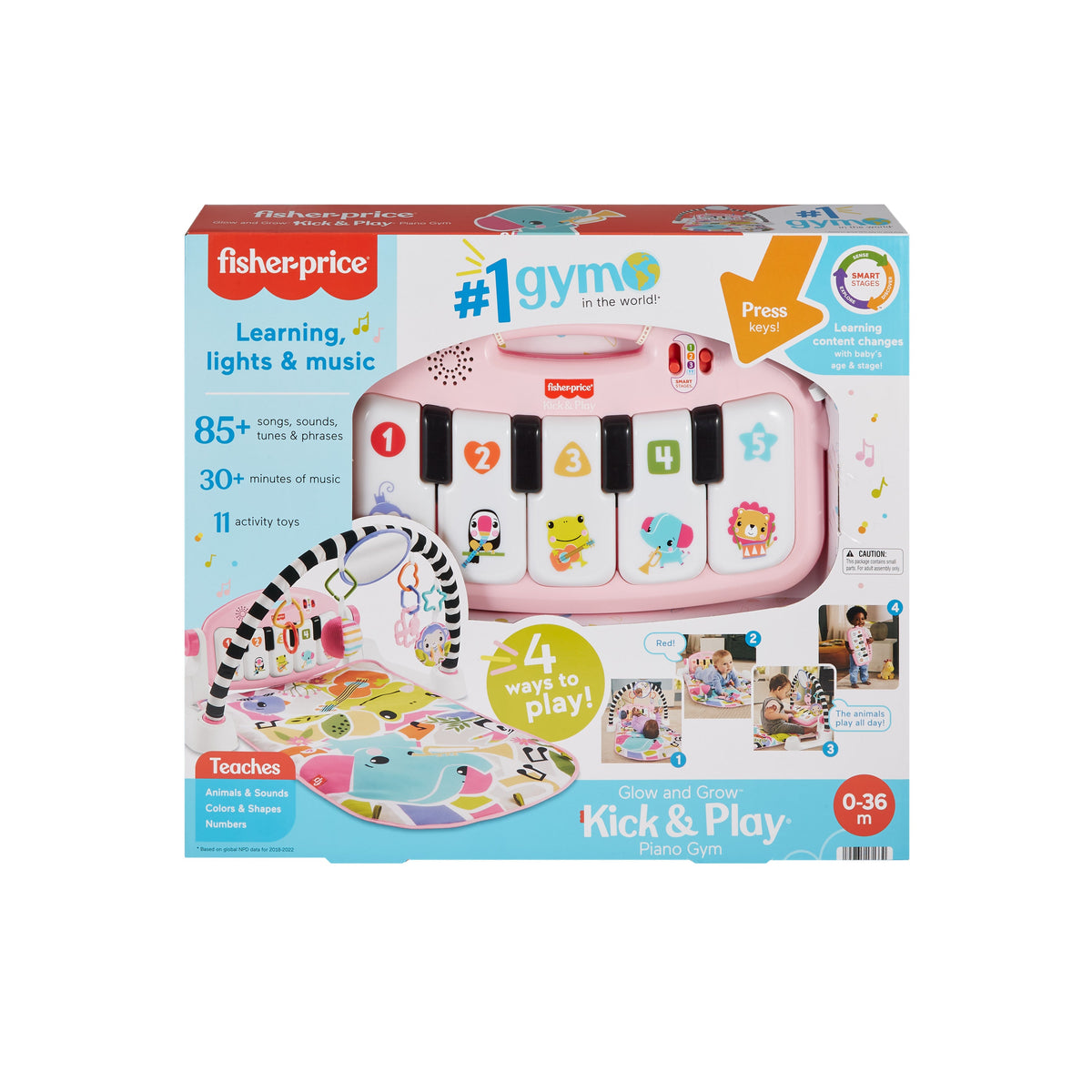 Fisher-Price Kick & Play Pink Piano Gym - Infant Music & Activity Mat
