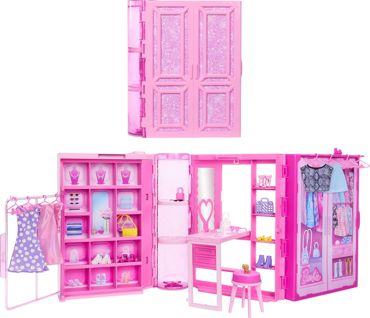 Barbie Fashion Doll Playset with Dream Closet & Accessories for Kids