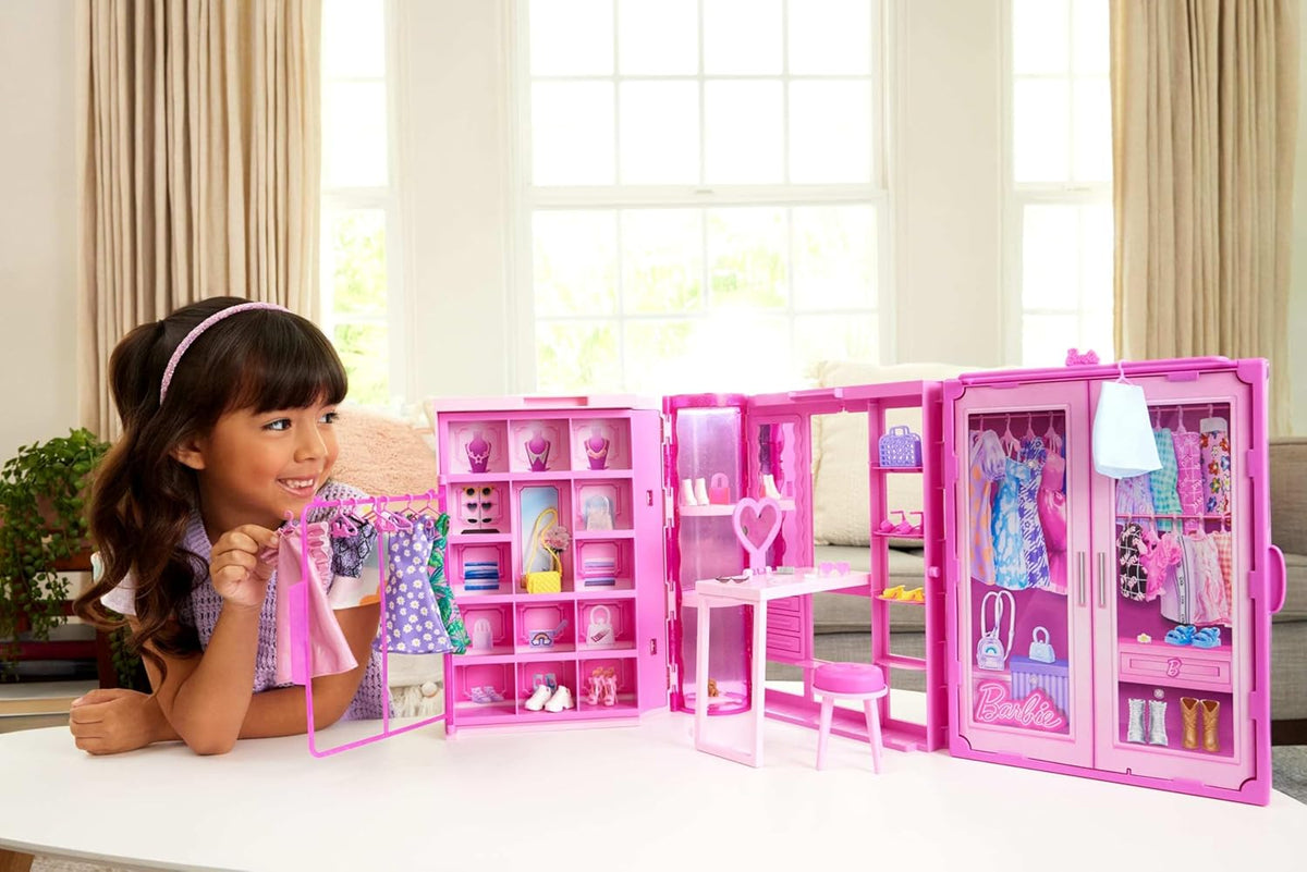 Barbie Fashion Doll Playset with Dream Closet & Accessories for Kids