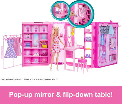 Barbie Fashion Doll Playset with Dream Closet & Accessories for Kids