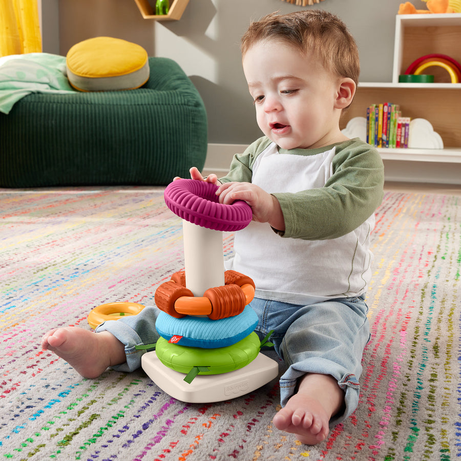 Fisher-Price Sensory Rock-a-Stack Rings Baby Stacking Toy