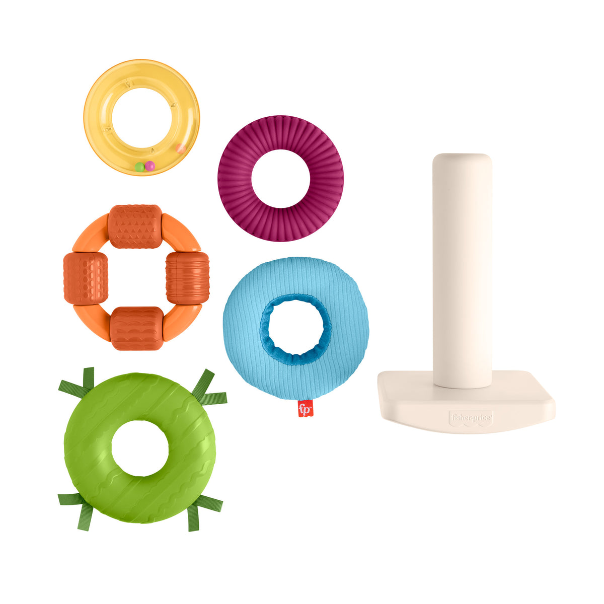 Fisher-Price Sensory Rock-a-Stack Rings Baby Stacking Toy