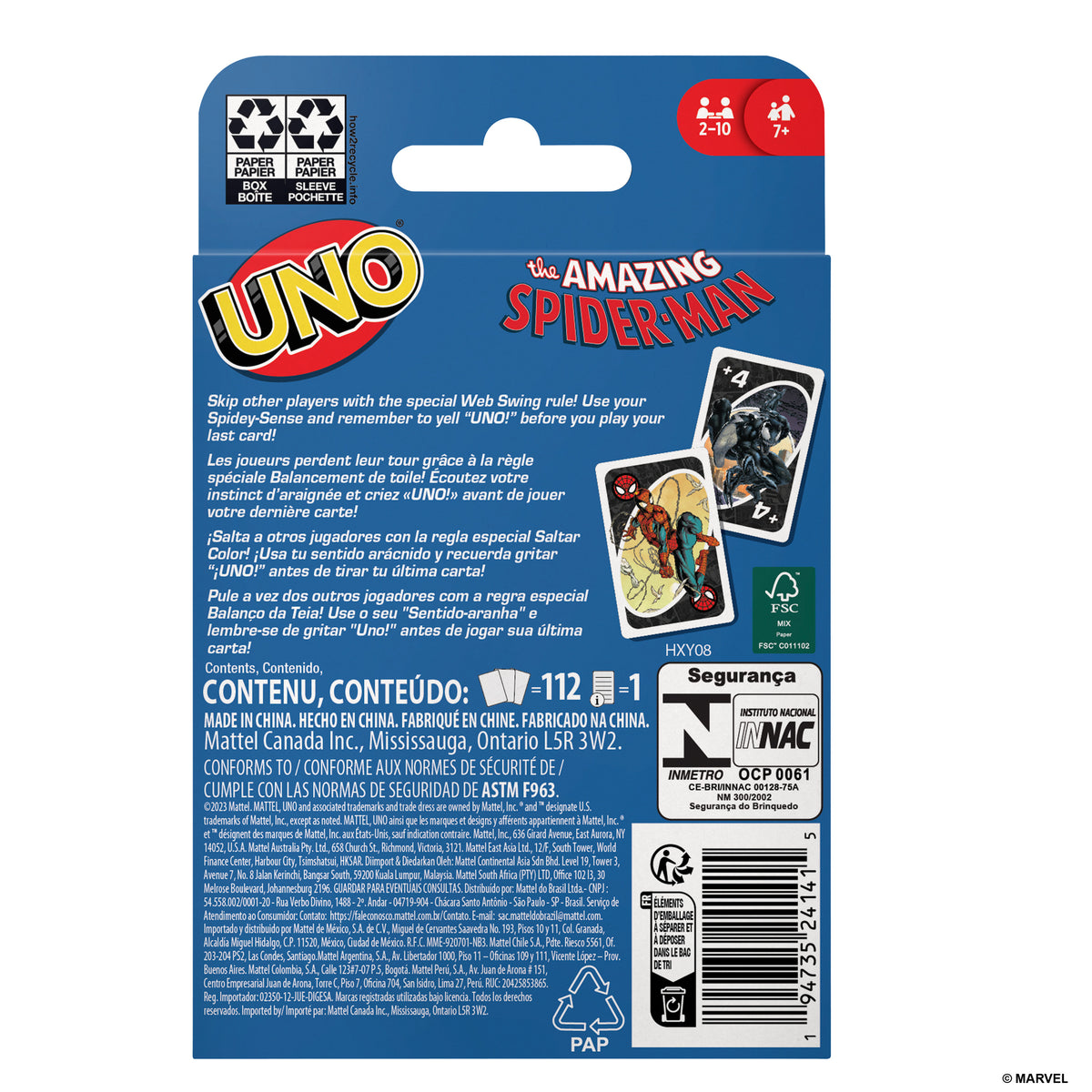 Mattel UNO The Amazing Spider-Man Card Game