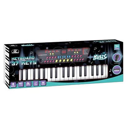 Power Joy Music Keyboard 37 keys with Mic Battery-Operated
