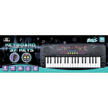 Power Joy Music Keyboard 37 keys with Mic Battery-Operated