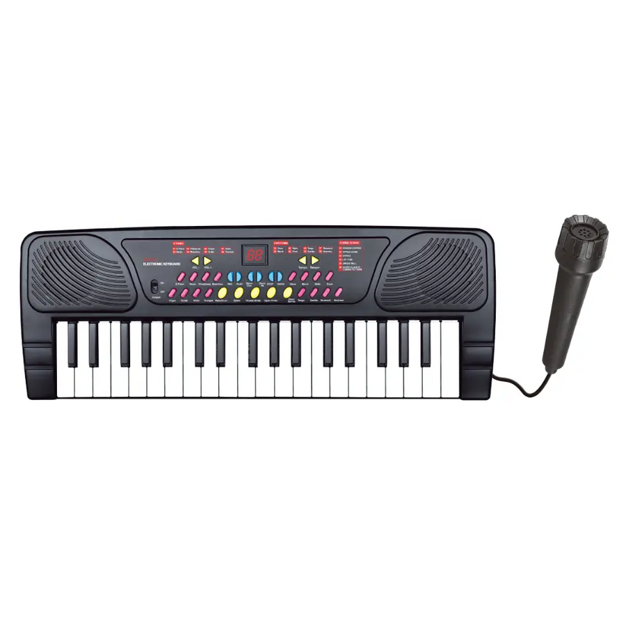 Power Joy Music Keyboard 37 keys with Mic Battery-Operated