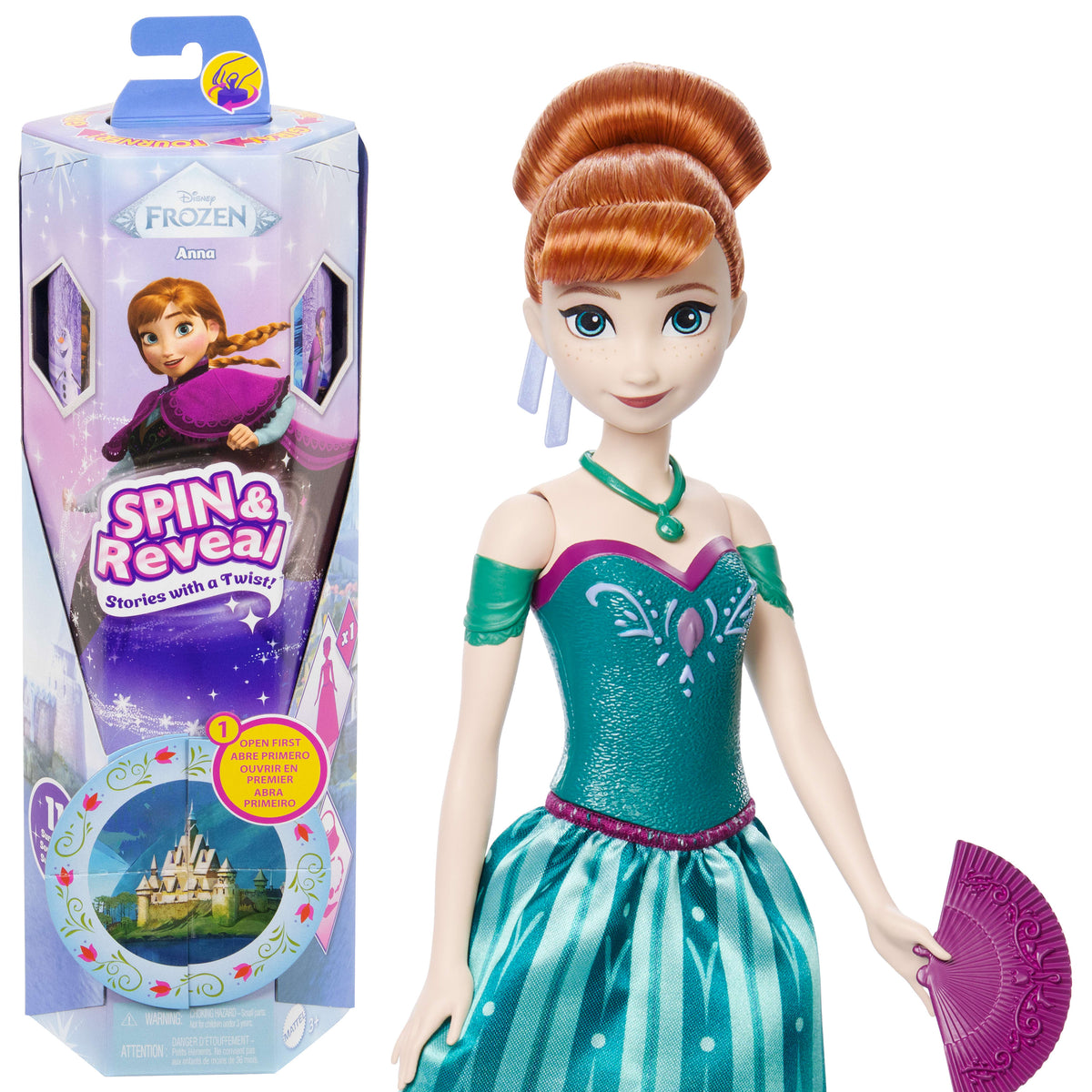 Disney Frozen Anna Spin & Reveal Fashion Doll Set with Surprises