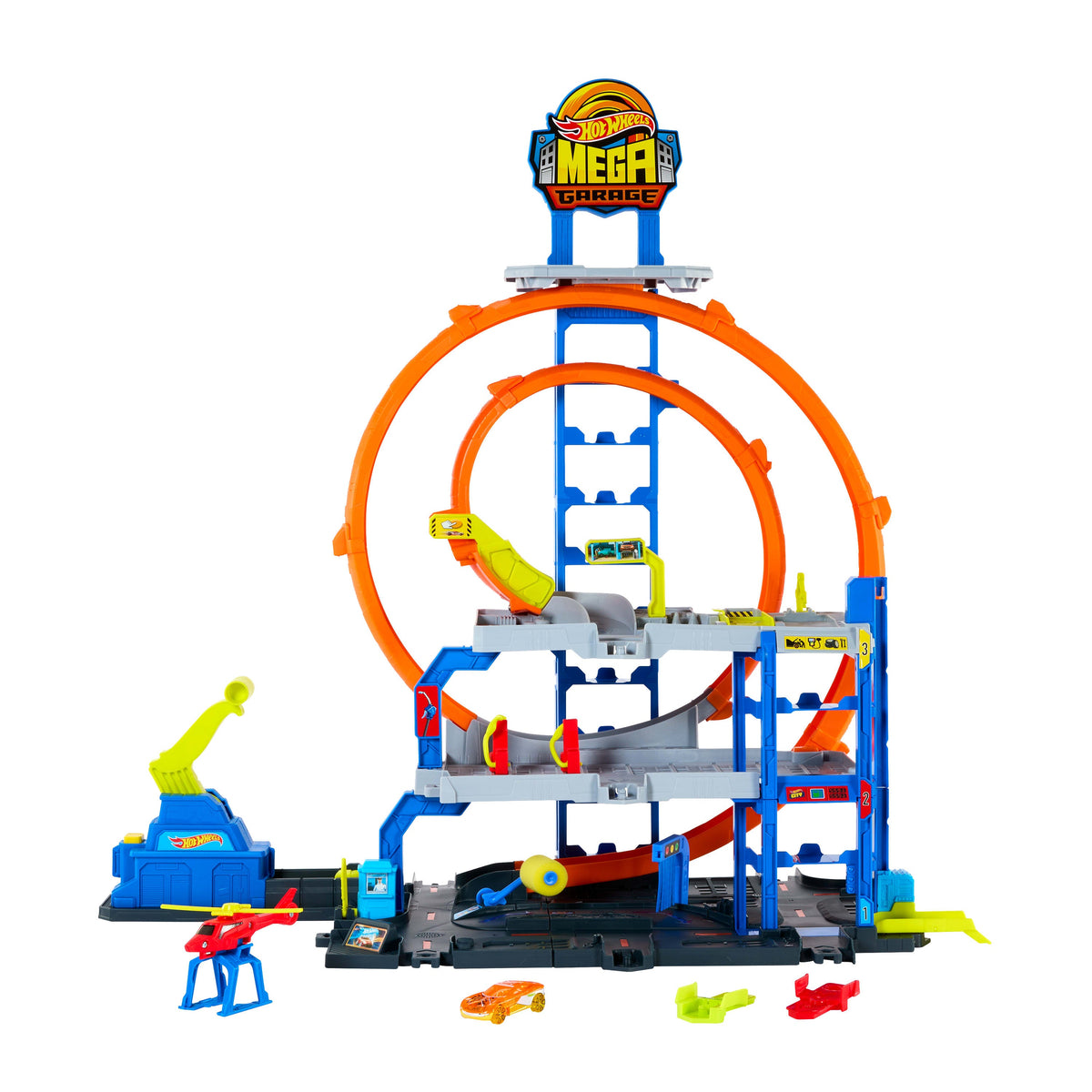Hot Wheels Mega New City Garage Multi-Level Car Playset for Kids