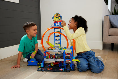 Hot Wheels Mega New City Garage Multi-Level Car Playset for Kids