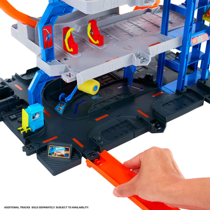 Hot Wheels Mega New City Garage Multi-Level Car Playset for Kids