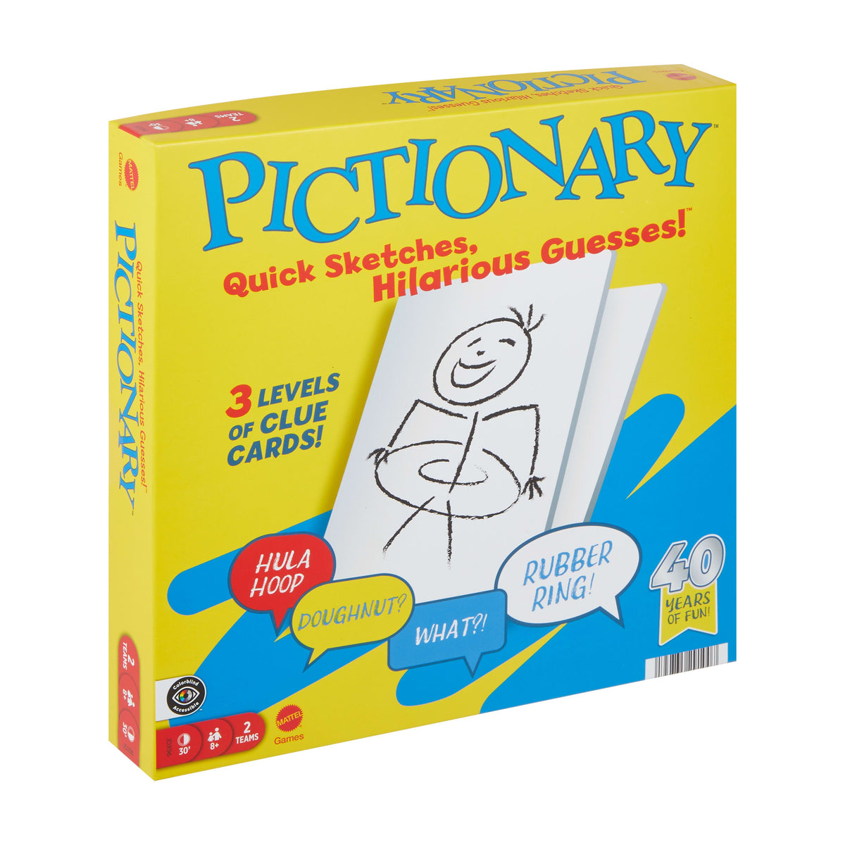 Pictionary Core Refresh Board Game with Erasable Boards & Timer