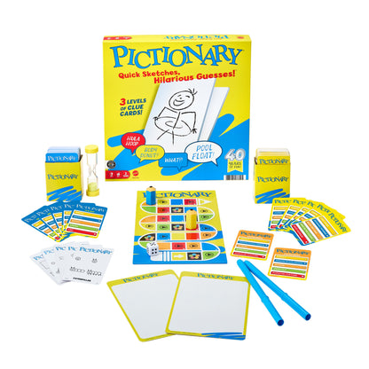 Pictionary Core Refresh Board Game with Erasable Boards & Timer