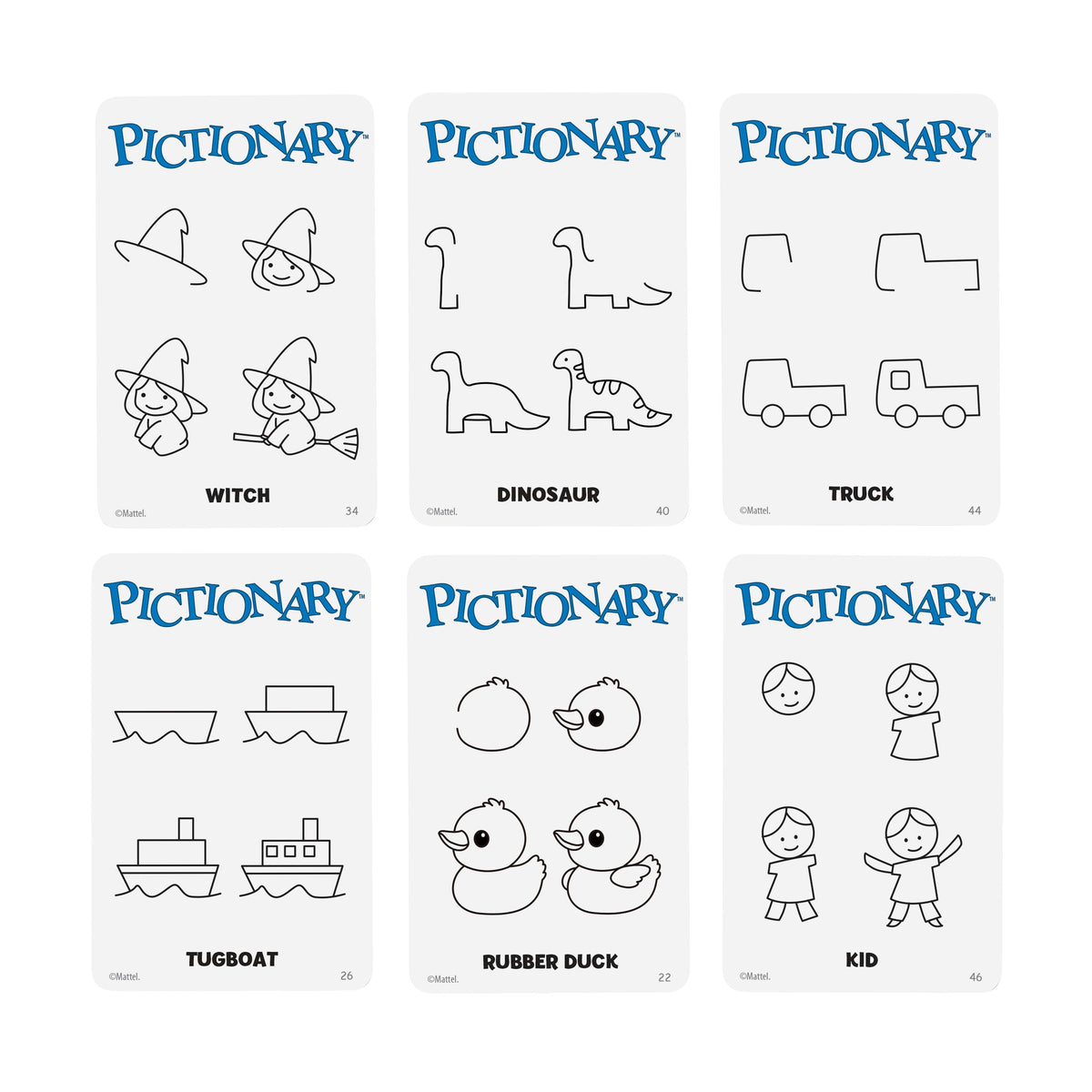 Pictionary Core Refresh Board Game with Erasable Boards & Timer