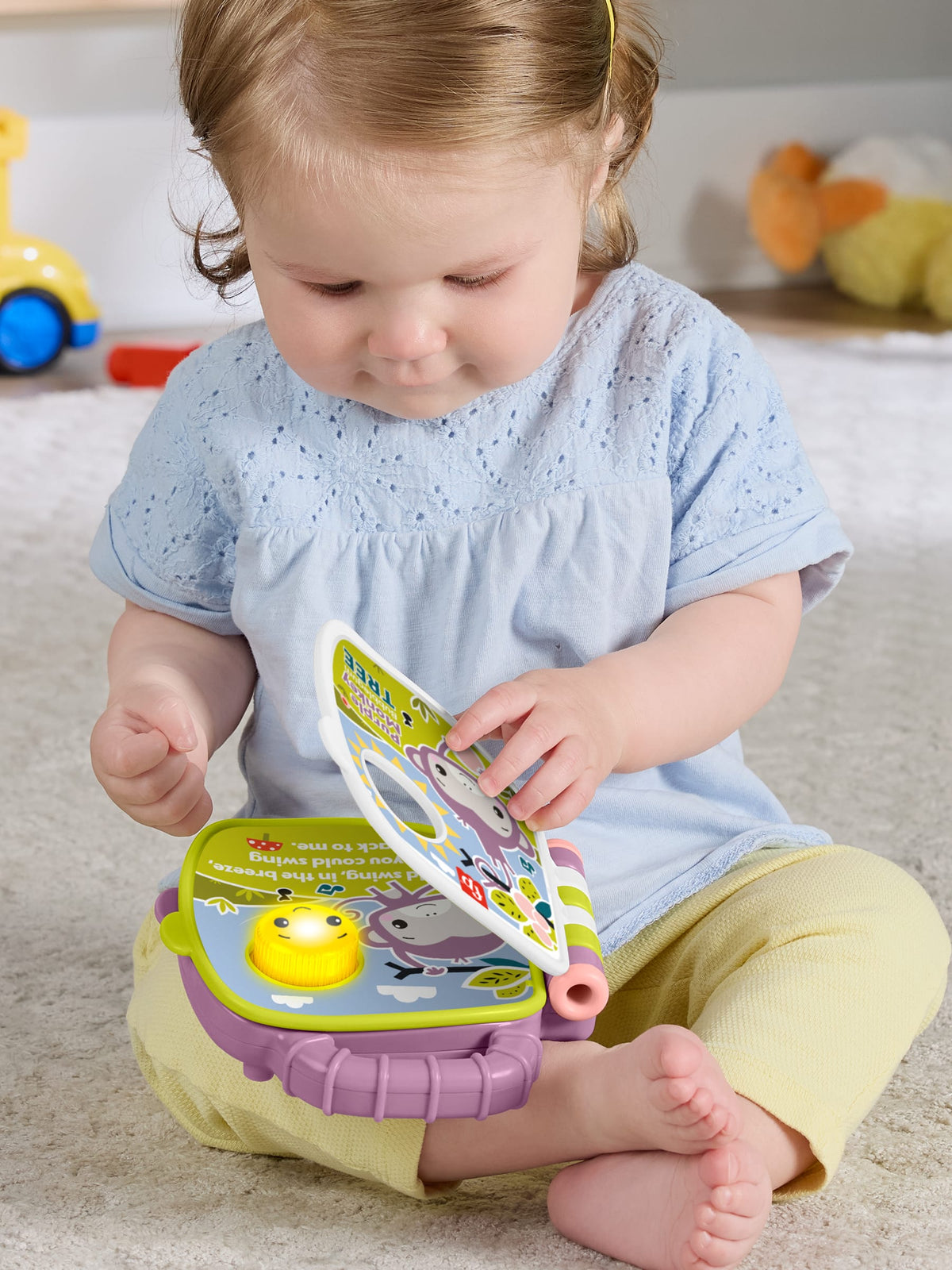 Fisher-Price Purple Monkey Musical Storybook Baby Learning Toy