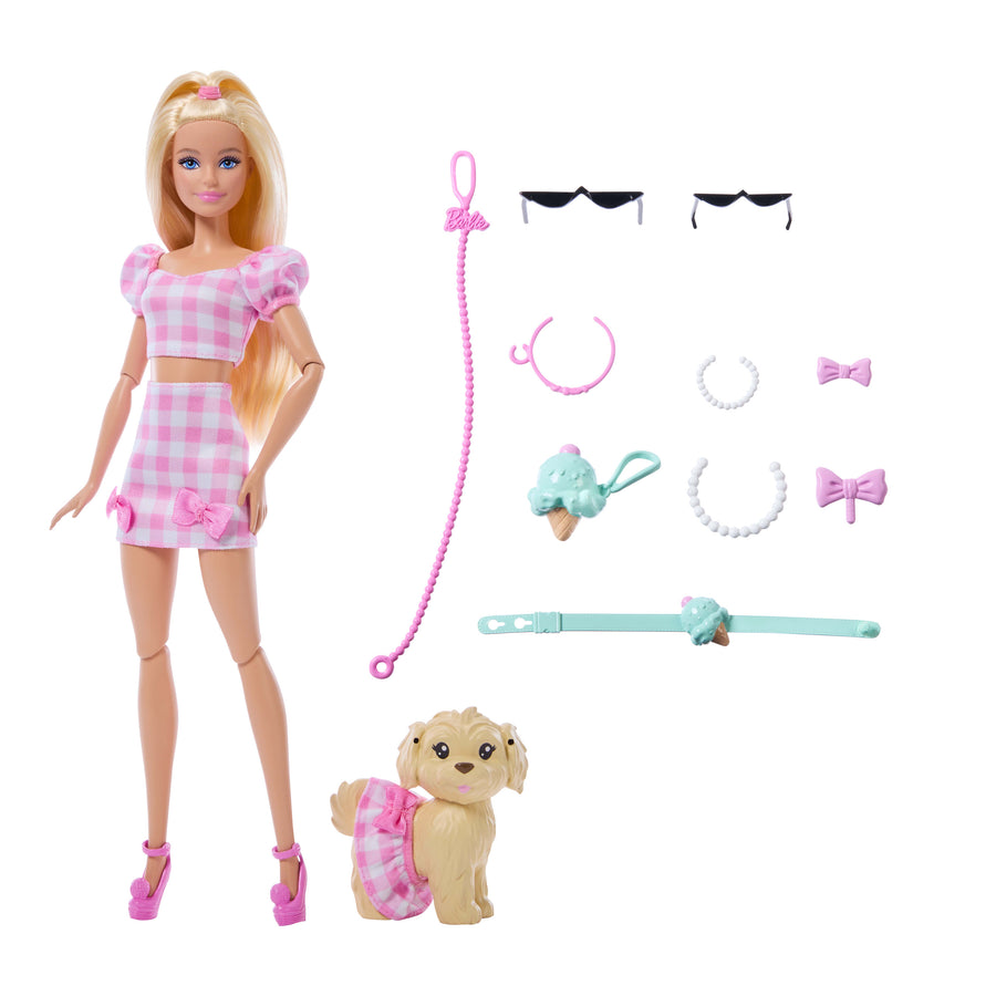 Barbie Twinning Looks Blonde Doll with Matching Pet Accessories