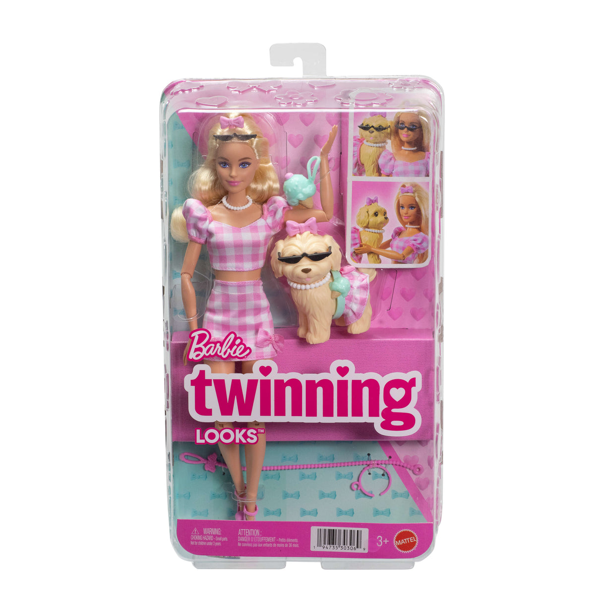 Barbie Twinning Looks Blonde Doll with Matching Pet Accessories