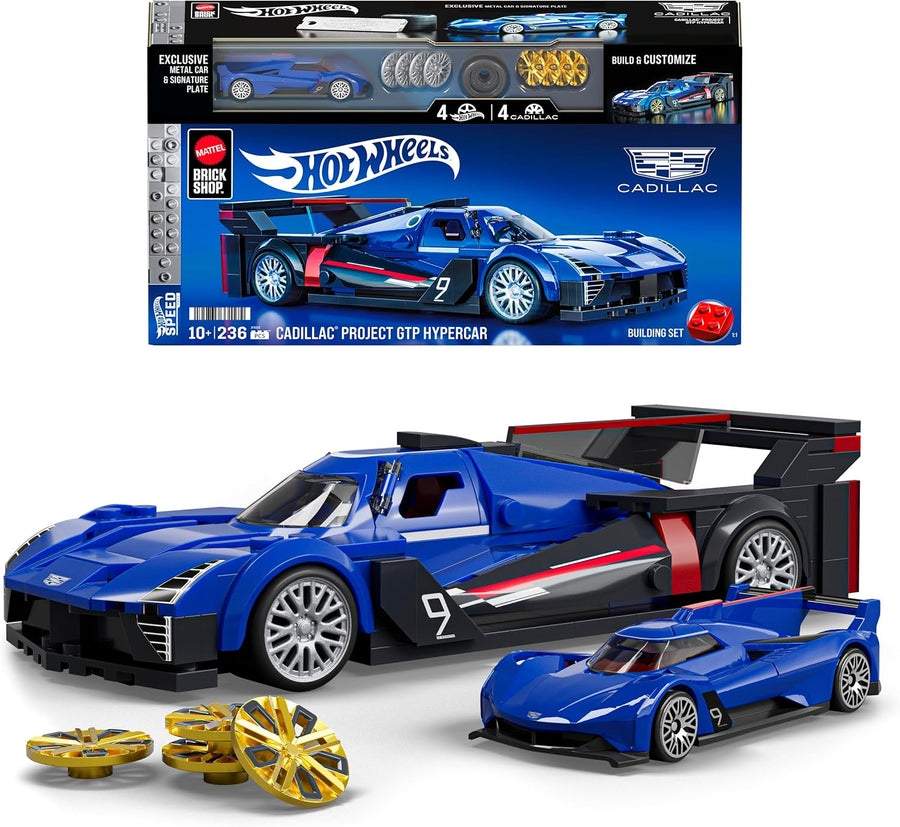 Hot Wheels Brick Shop Cadillac Project GTP Hypercar 1:32 Scale Model Toys for Kids