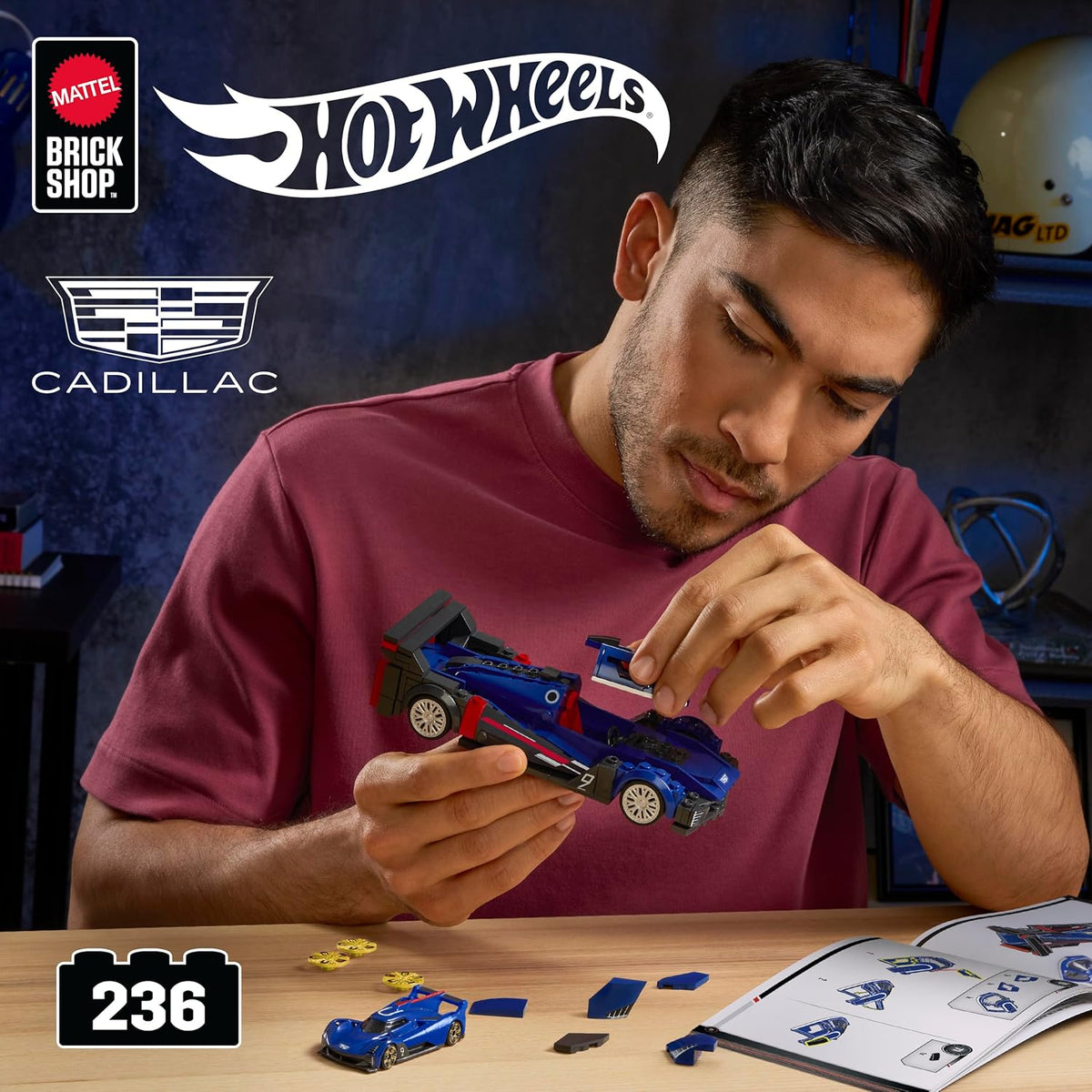 Hot Wheels Brick Shop Cadillac Project GTP Hypercar 1:32 Scale Model Toys for Kids